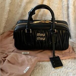 Miu Miu Black Quilted Mini Satchel